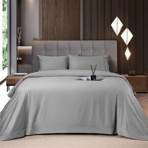 4-Piece Queen Size Sheets Set，Rayon Derived from Bamboo_，Cooling & Breathable
